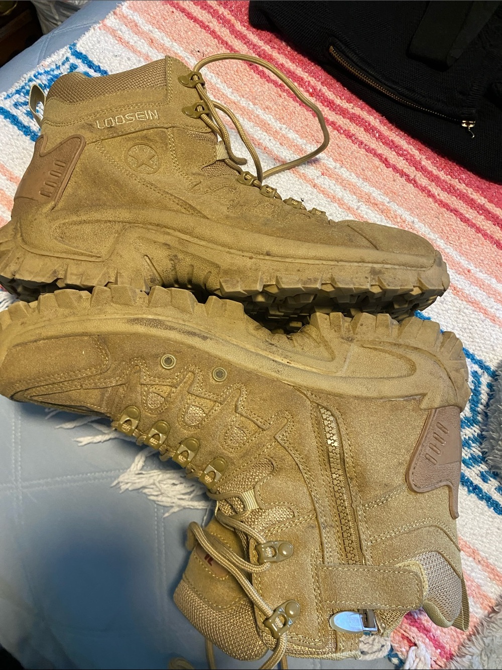 Lugz Men's Side-Zip Tactical Boots — Tan